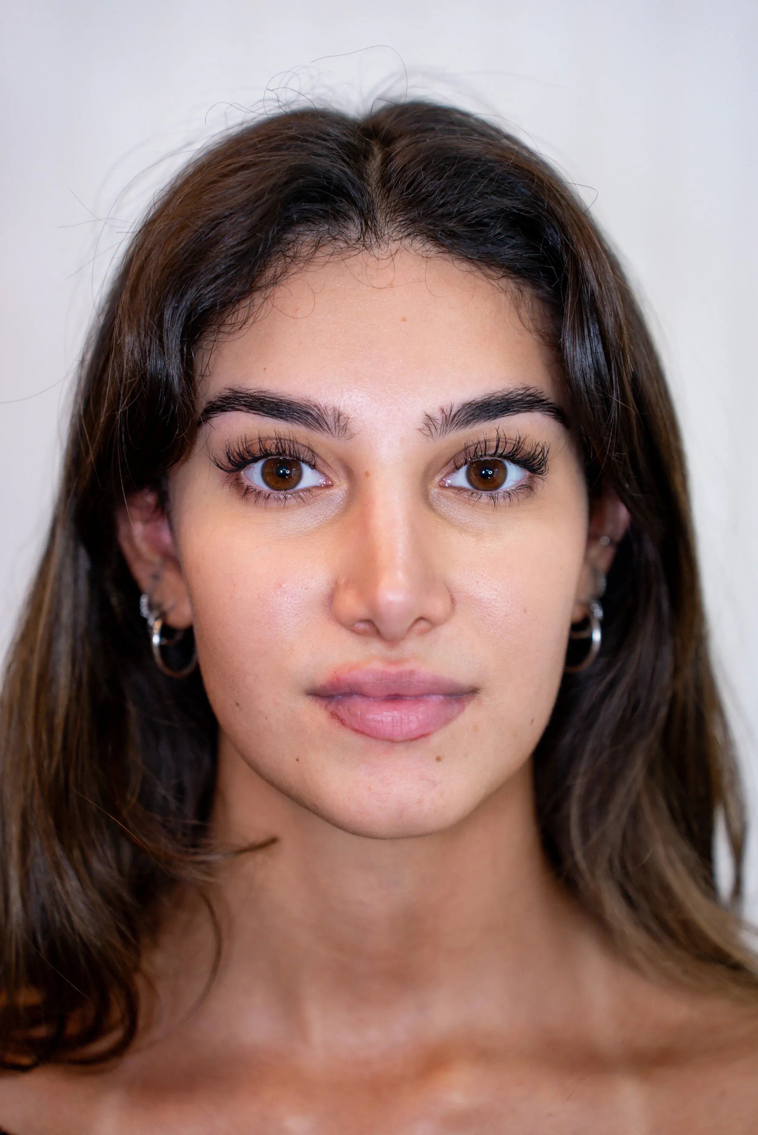 Lifted, curled lashes after a lash lift and tint