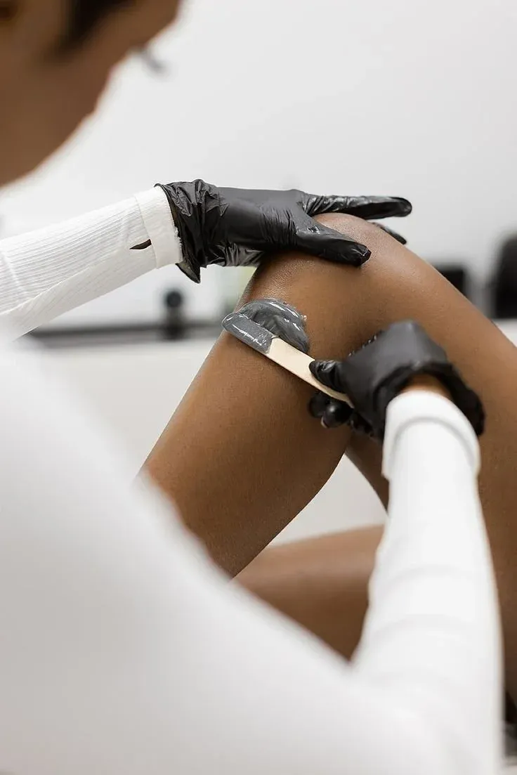 Smooth skin after a professional waxing treatment